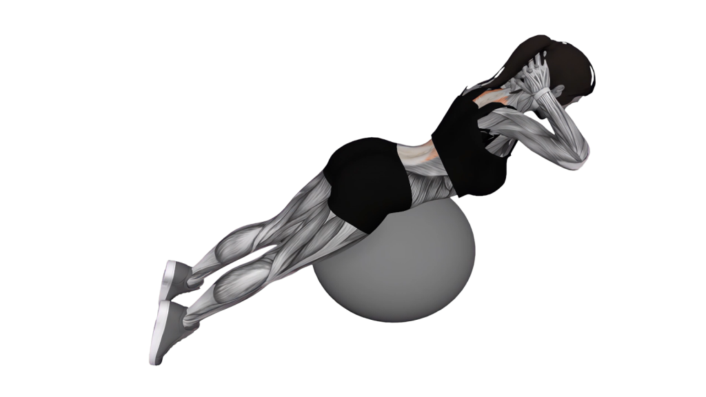 Female Back Extension Exercise on Exercise Ball for Stronger Spine