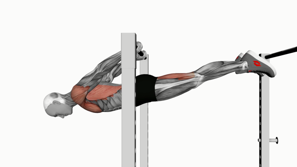Step-by-step illustration of a beginner performing the back lever exercise.
