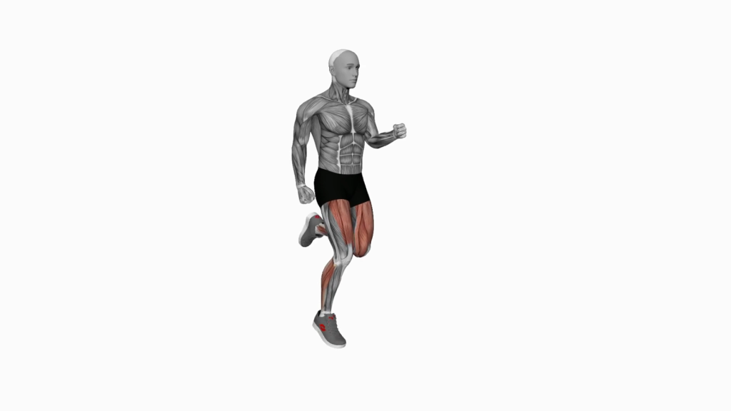 Beginner doing Butt Kicks V.2 Exercise for improved fitness
