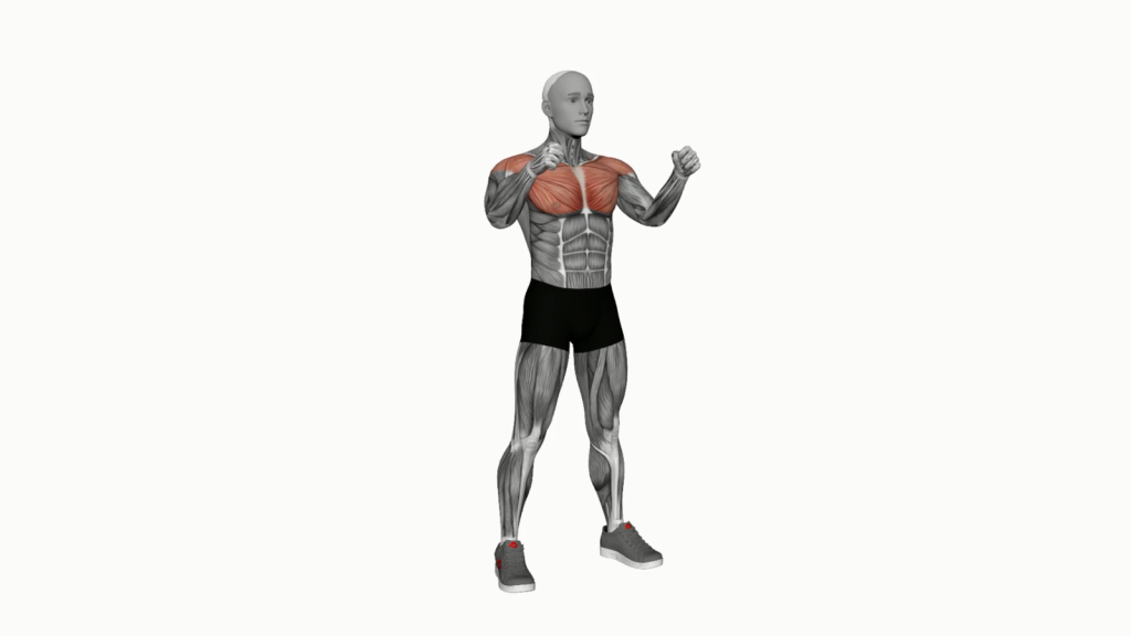 Beginner performing Chest Raise and Rotate Exercise to enhance upper body strength and flexibility.