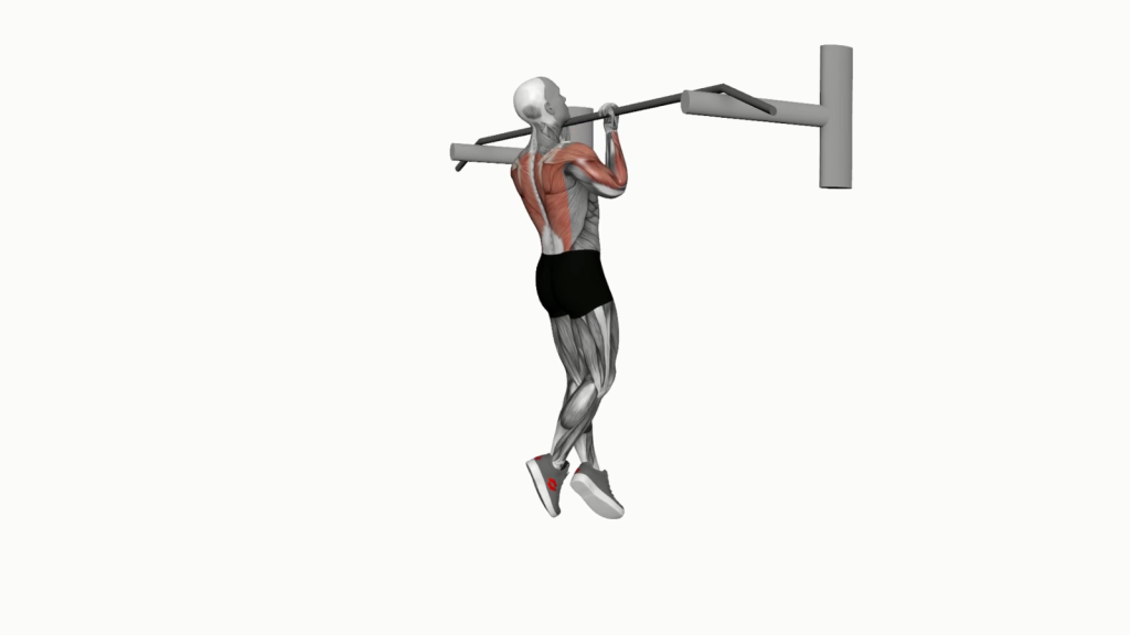 Beginner performing isometric and negative chin-up exercises