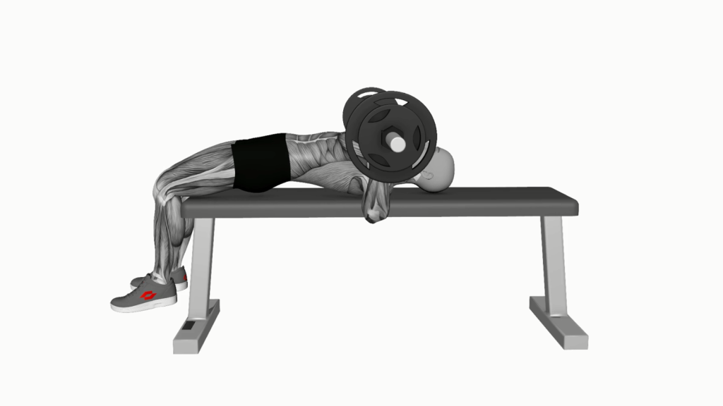 Image of a novice lifter executing the chest bench press with proper form.