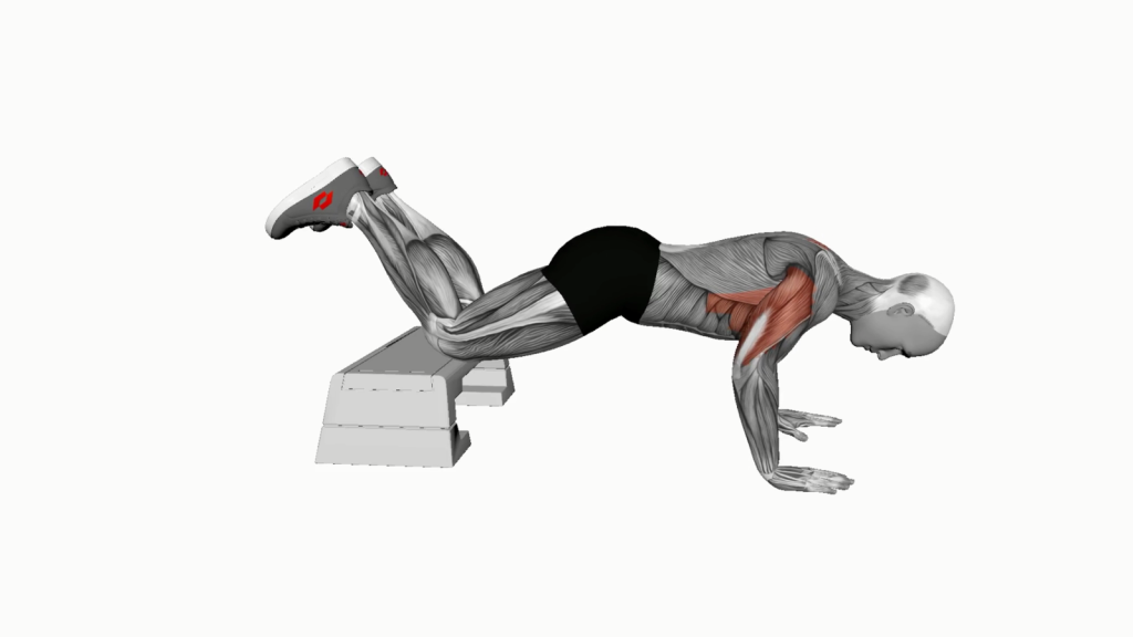 Beginner executing Decline Kneeling Push Up exercise with correct posture for optimal strength training.
