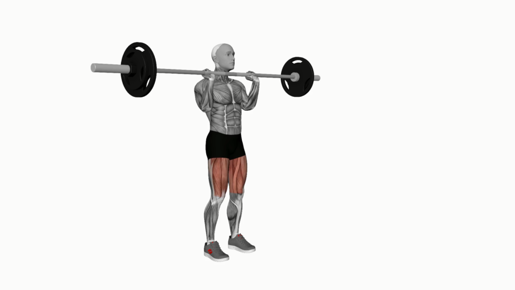 Person doing Barbell Front Chest Lunges in a gym setting