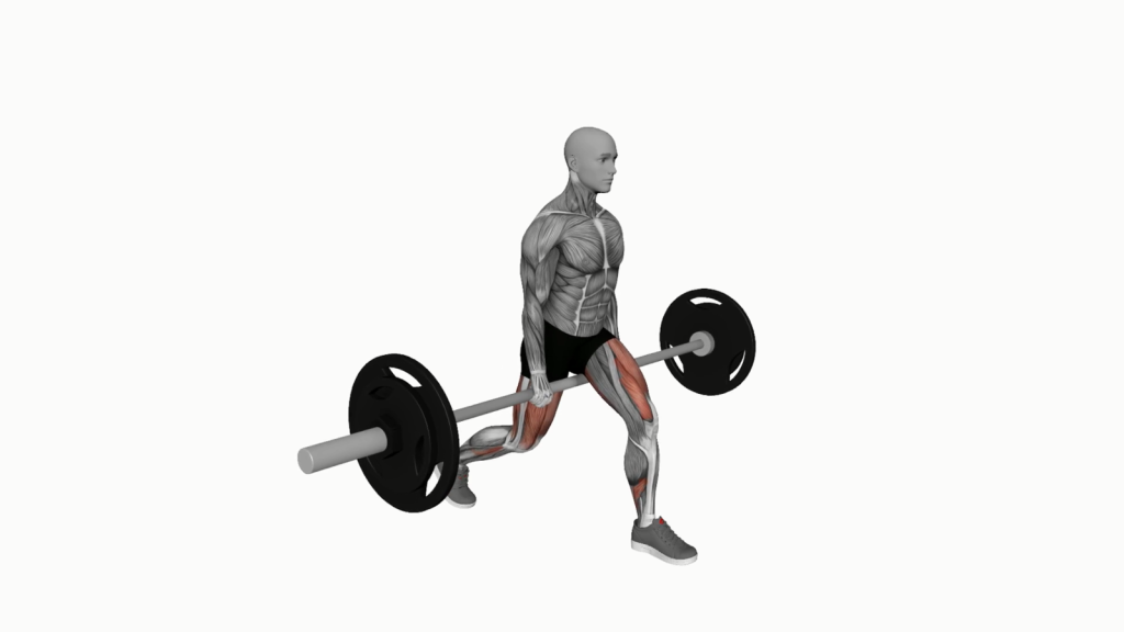 Beginner gym enthusiast executing Barbell Jefferson Squat for leg strength and core stability.