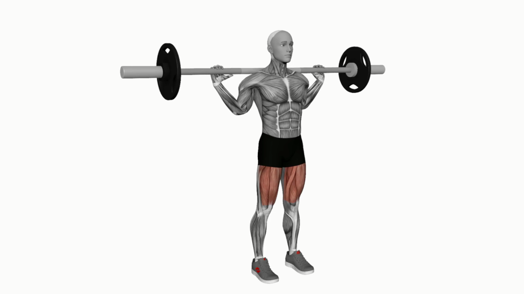 Person performing a Barbell Narrow Stance Full Squat demonstrating proper form and technique.