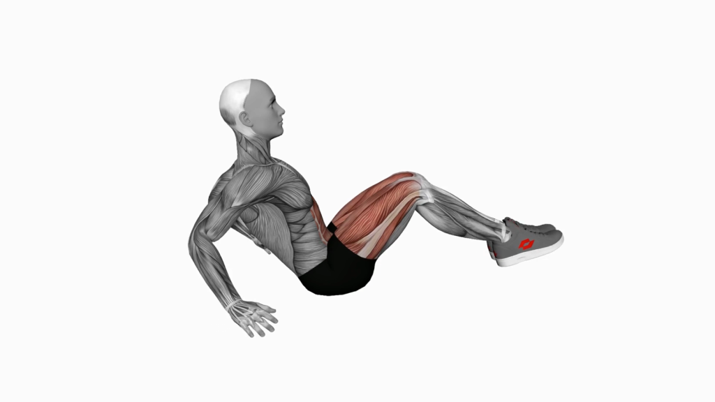 Man performing the Boat Stretch Exercise for core strength and flexibility