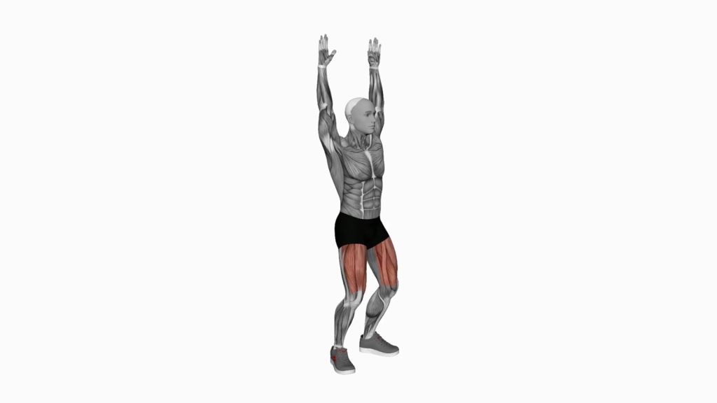 Beginner doing Bodyweight Overhead Squat exercise with proper form and alignment.