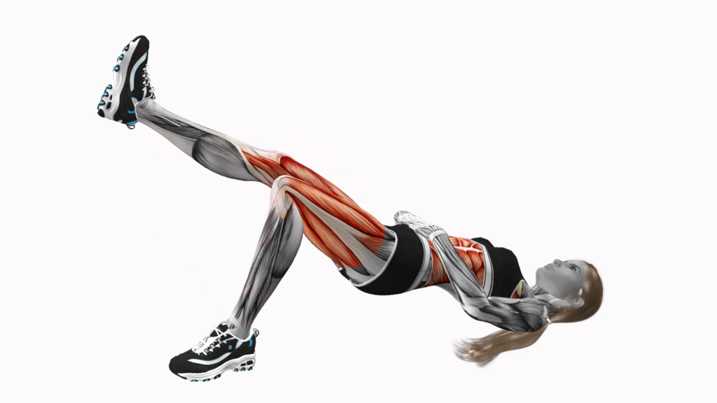 Beginner performing the Bridge with Alternating Leg Raise exercise for core strengthening