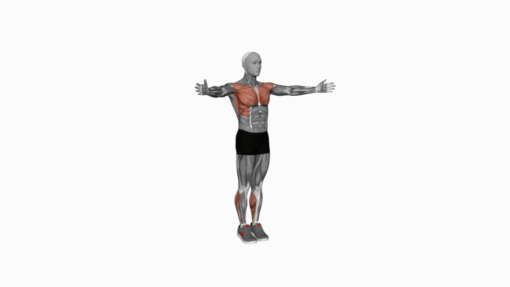 Beginner doing Calf Raise Clap Exercise, demonstrating balance and lower body strength.