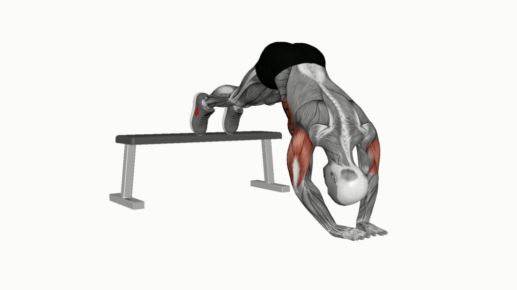 Person performing a Decline Diamond Pike Push-Up, demonstrating proper form and technique.