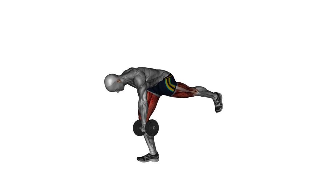 Person performing Dumbbell RDL Stretch, demonstrating proper posture and alignment for effective isometric exercise.