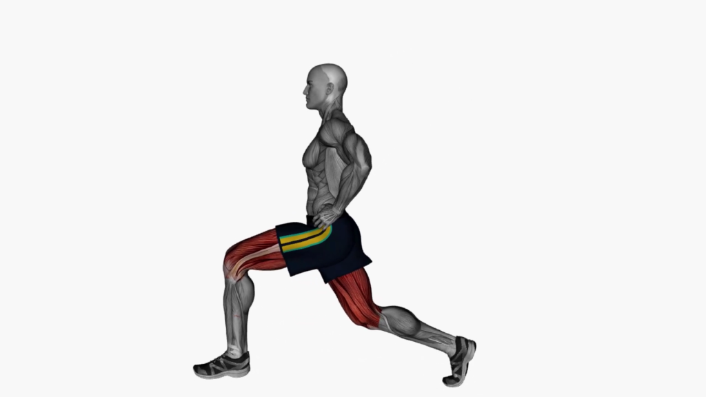Beginner performing a same leg side view lunge with proper form and alignment