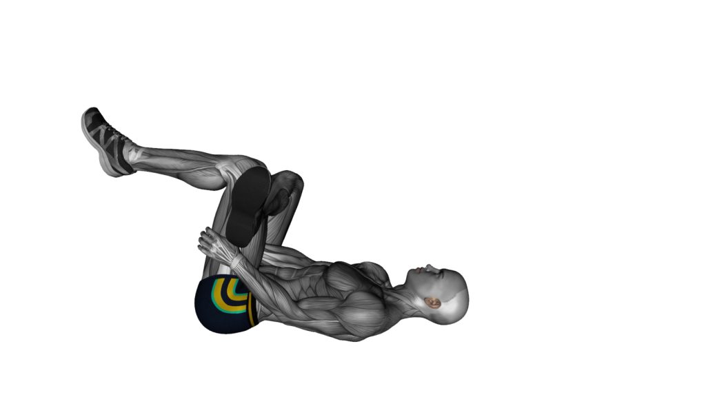 Illustration of a Beginner Doing the Lying Glute Stretch Exercise