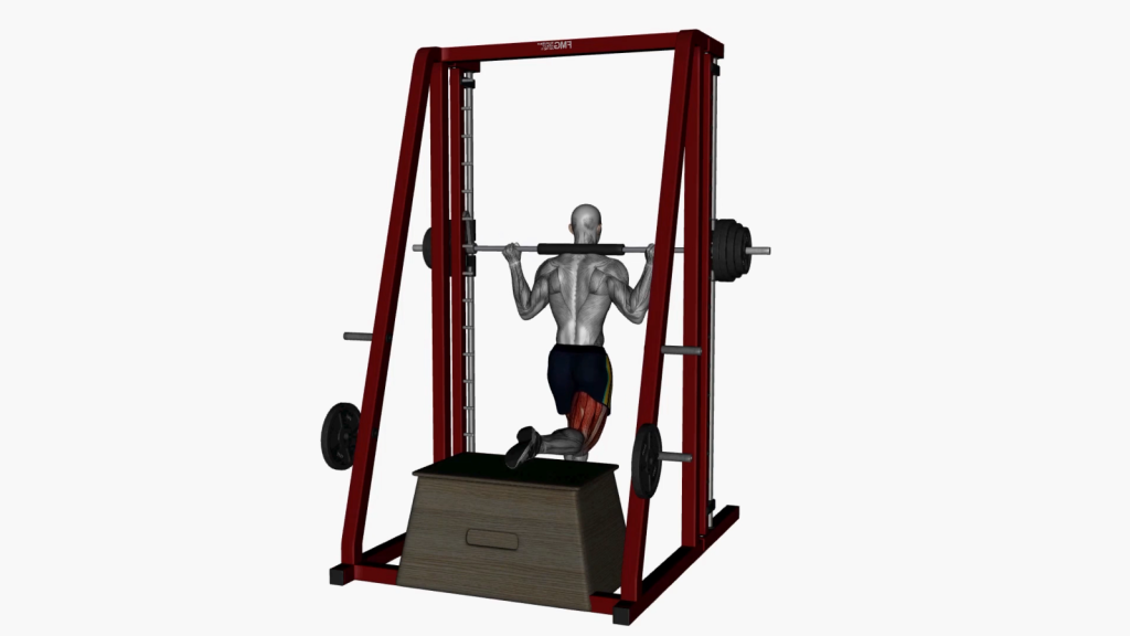 Beginner gym-goer doing a Bulgarian Split Squat using a Smith Machine, showcasing the exercise's form and effectiveness for leg workouts.